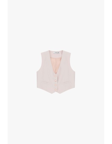 Colete Cropped com Botões e Bolsos Frontais Please