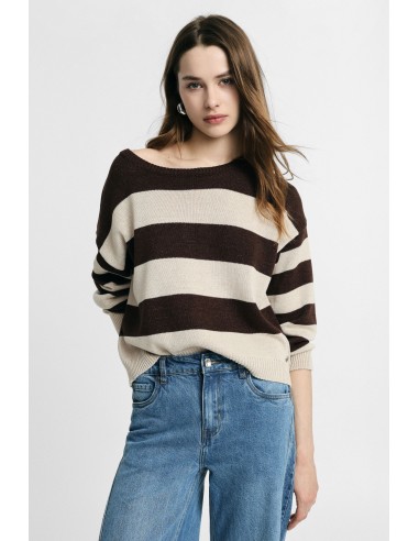 Maglione Girocollo A Righe Con Maniche Lunghe Please - Vestiti Firm...