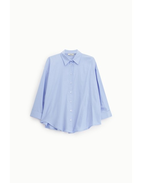 Camisa Ampla Com Colarinho Clássico E Mangas 3/4 Dixie