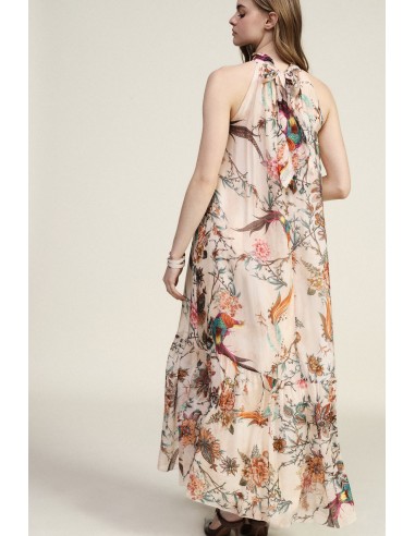 Vestido Longo Com Estampa Floral E Folhos Dixie