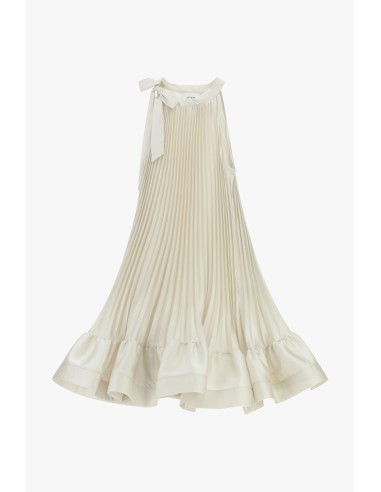 Vestido Curto Plissado com Detalhe de Laço Dixie