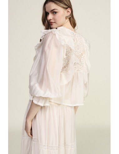 Blusa Con Volant E Maniche Trasparenti Dixie - Vestiti Firmati Life...