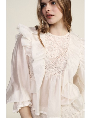 Blusa Con Volant E Maniche Trasparenti Dixie - Vestiti Firmati Life...