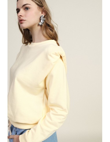 Sweatshirt Gola Redonda Ombros Estruturados Bainha Elástica Dixie