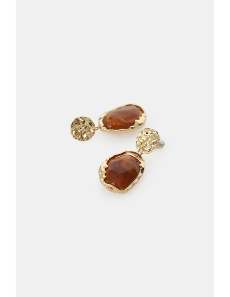Brincos Pendentes Com Pedra Efeito Mármore Dixie