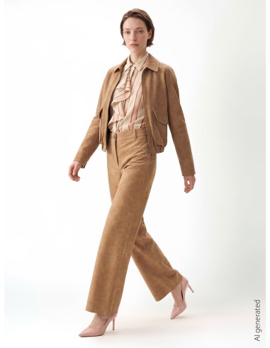 Camisa às riscas em lyocell ultraleve com maxi folhos Rinascimento