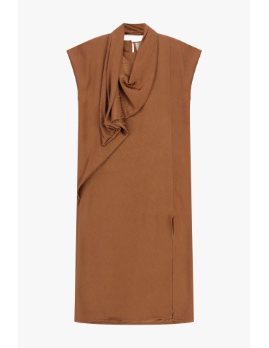 Vestido midi com decote drapeado e motivo geométrico Dixie