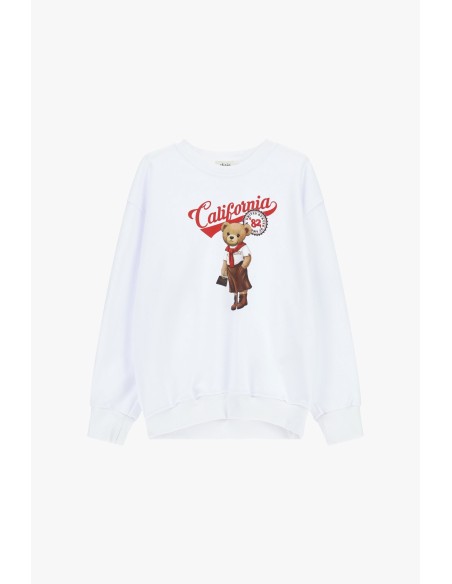 Sweatshirt de gola redonda com estampado de ursinho California Dixie