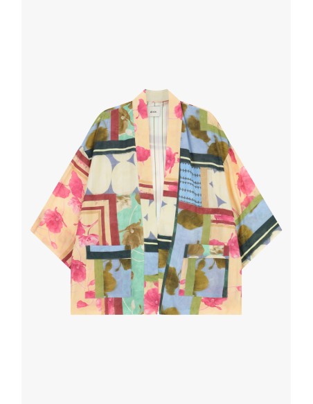 Sobrecamisa estampada com bolsos aplicados Dixie