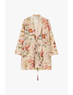 Casaco-Camisa com Cinto Estampa Floral Dixie