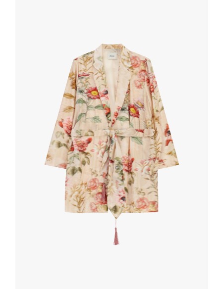 Casaco-Camisa com Cinto Estampa Floral Dixie