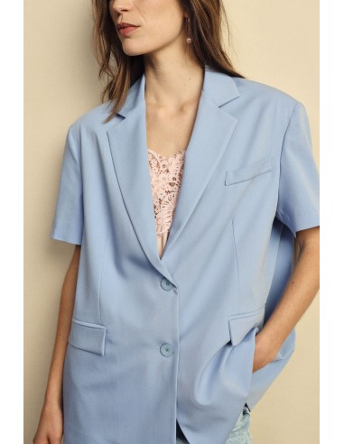 Blazer Mangas Curtas com Bolsos Embutidos Dixie