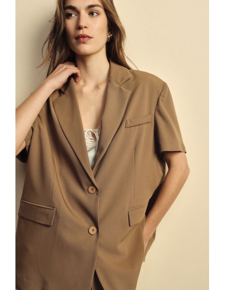 Blazer de manga curta com bolsos embutidos Dixie