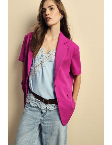 Blazer de mangas curtas com bolsos embutidos Dixie