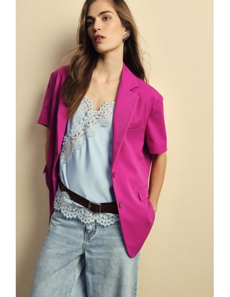 Blazer de mangas curtas com bolsos embutidos Dixie