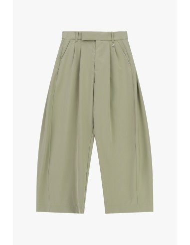 Calças palazzo cropped de cintura alta com pinças Dixie