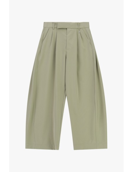 Calças palazzo cropped de cintura alta com pinças Dixie