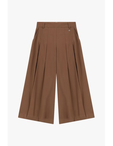 Calças Palazzo Cropped com Pregas Frontais Dixie