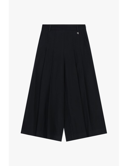 Calças Palazzo Cropped Com Pregas Frontais Dixie
