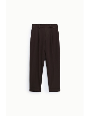 Calças de corte tailored com pregas e vira alta Dixie