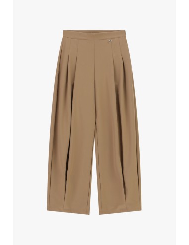 Calças Palazzo Cropped Com Pregas Frontais Dixie
