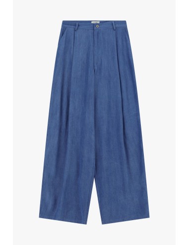 Jeans de perna larga com pregas frontais e bolsos Dixie