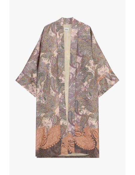 Casaco Duster Estampa Paisley Manga Ampla Dixie