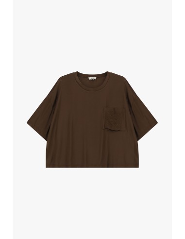 T-shirt com bolso pequeno bordado e corte boxy Dixie
