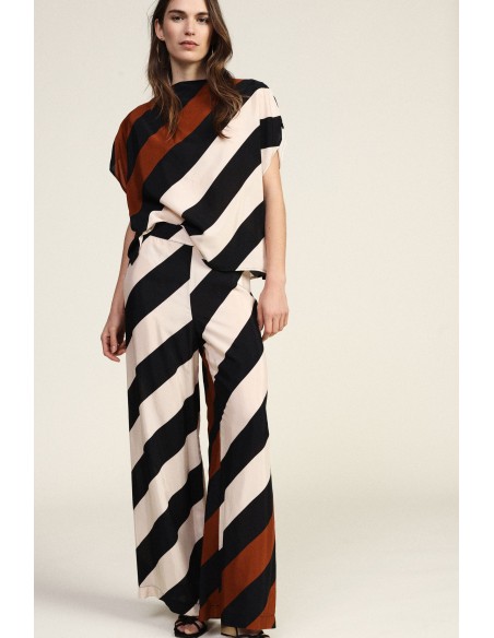 Pantaloni Palazzo A Righe Diagonali Dixie - Vestiti Firmati Life Sm...