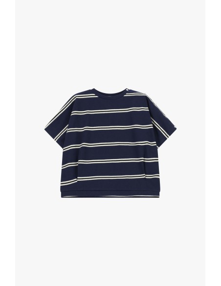 T-shirt às riscas, de corte amplo, decote redondo Dixie