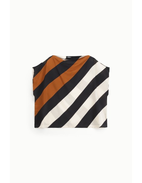 Camisa Con Motivo De Riscas Diagonais Dixie