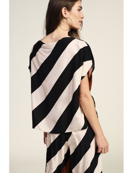 Camisa com motivo de riscas diagonais Dixie