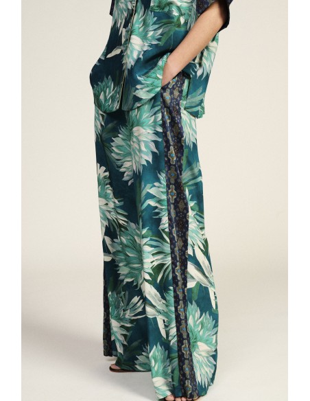 Pantaloni Palazzo Con Fiori Ampi Dixie - Vestiti Firmati Life Smiles