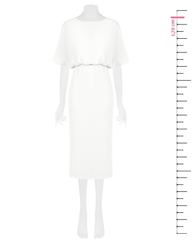 Vestido longo em tecido fluido com mangas morcego Rinascimento
