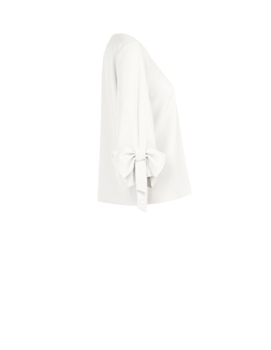 Blusa ampla em tecido fluido com maxi laços nas mangas Rinascimento