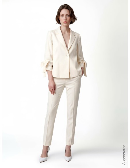Blazer Largo com Maxi Laços nas Mangas Rinascimento