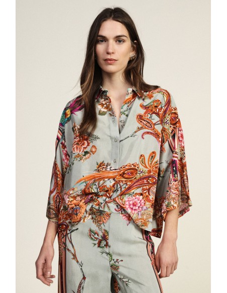 Camisa com estampa floral e corte amplo Dixie