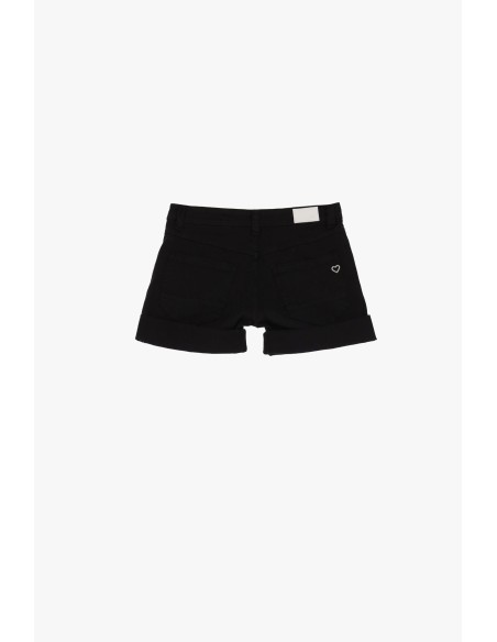 Short Monocromático Com Cinco Bolsos E Bainhas Viradas Por Favor