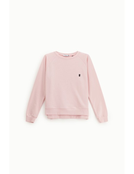 Sweatshirt de gola redonda com detalhe de coração bordado Please