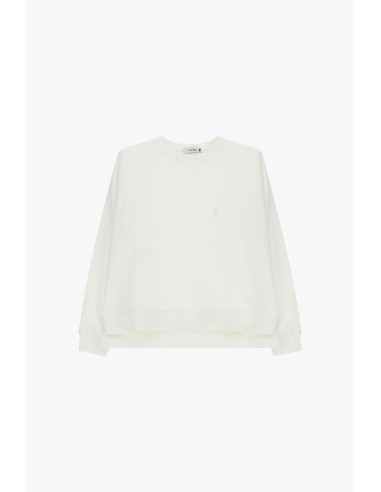 Sweatshirt de gola redonda com detalhe de coração bordado Please