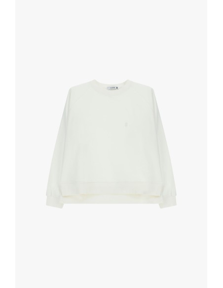 Sweatshirt de gola redonda com detalhe de coração bordado Please