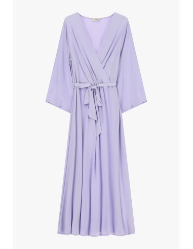 Vestido midi cruzado com cinto na cintura Dixie