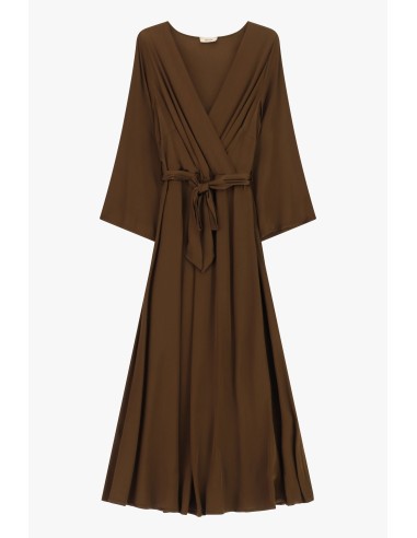 Vestido Midi Cruzado com Cinto na Cintura Dixie