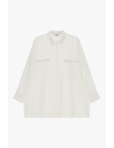 Camisa com folhos nas mangas e laço Dixie