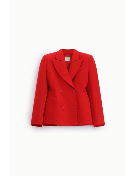 Blazer De Abotoamento Duplo Corte Regular Bolsos Frontais Dixie