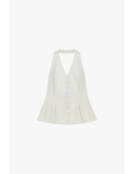 Colete evasé sem mangas com fecho de botões Dixie