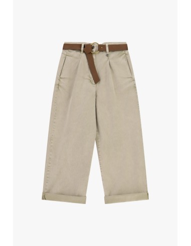 Calças Chino-Fit com cinto e barra virada Dixie