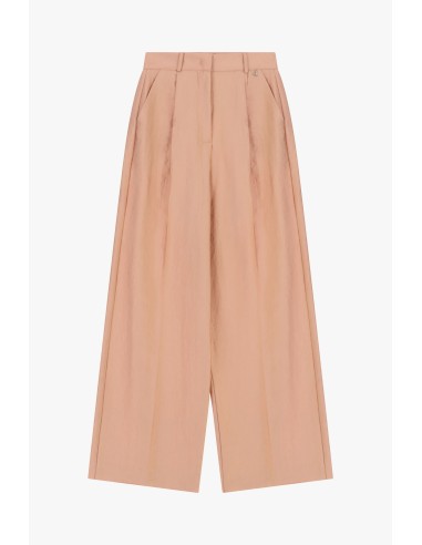 Calças palazzo de cintura alta com pregas frontais Dixie