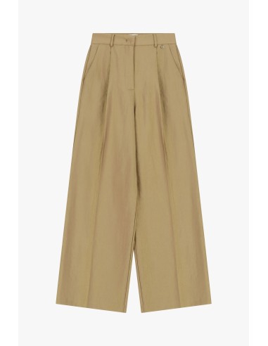 Calças palazzo de cintura alta com pregas frontais Dixie