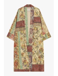 Casaco duster longo com estampa patchwork floral Dixie